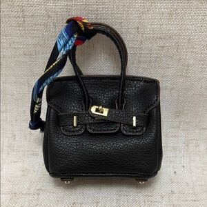 Classic Black Mini Top-Handle Bag with Gold Hardware
